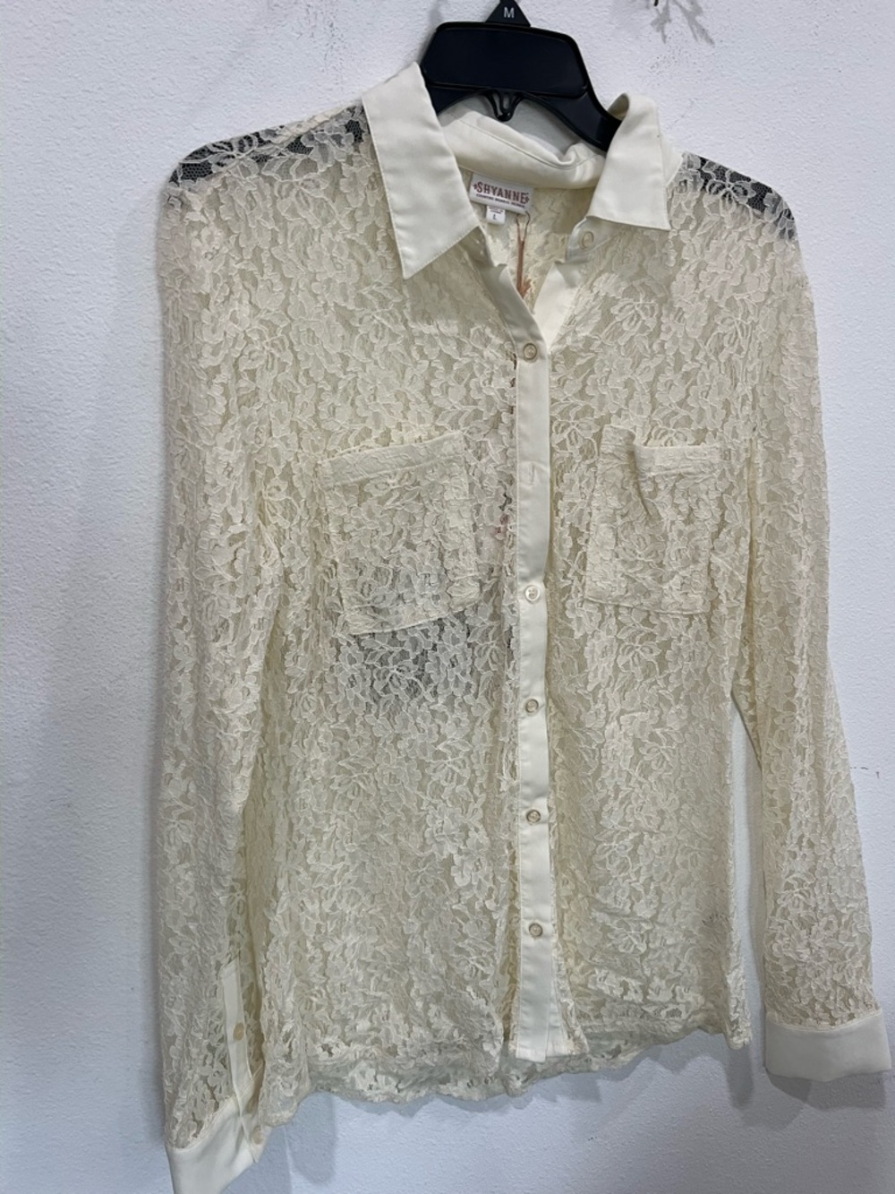 Shyanne Cream Lace Button-Up Shirt